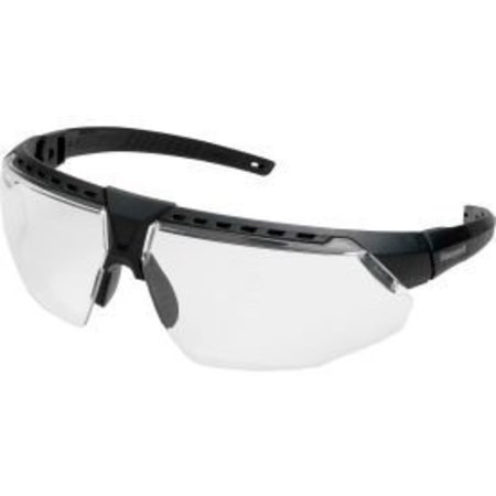 Honeywell North Uvex® Avatar Hydroshield Safety Glasses, Black Frame, Clear Lens, Scratch-Resistant, Hard Coat S2850HS